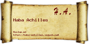 Haba Achilles névjegykártya